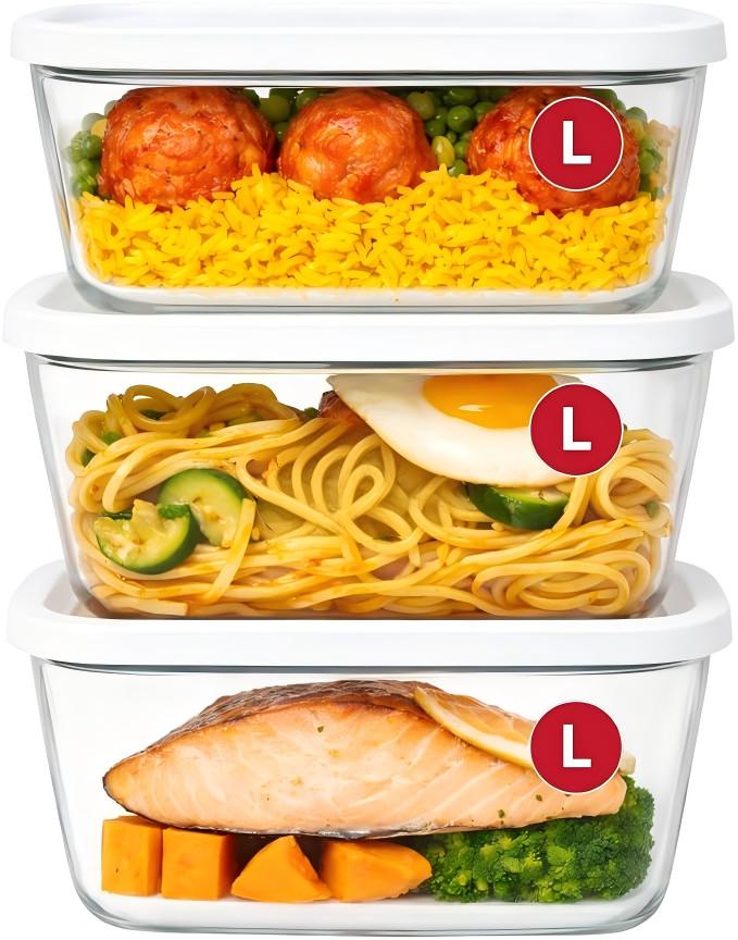 3x Large Glass Vacuum Food Containers - For Handheld Sealers