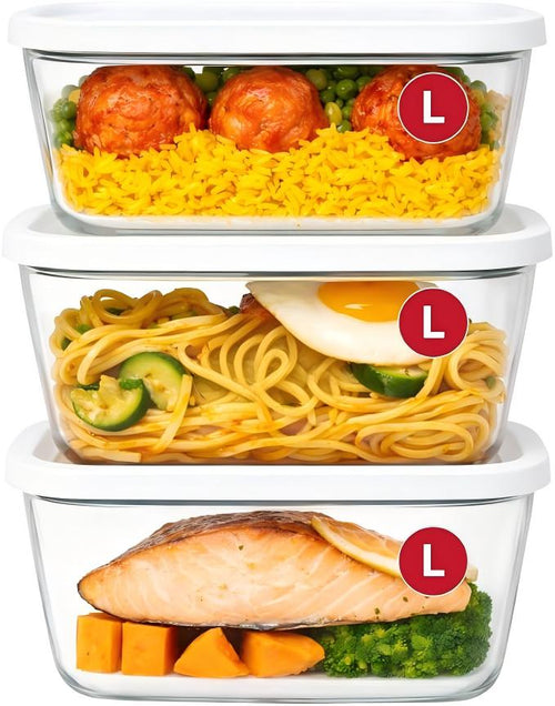 3x Large Glass Vacuum Food Containers - For Handheld Sealers