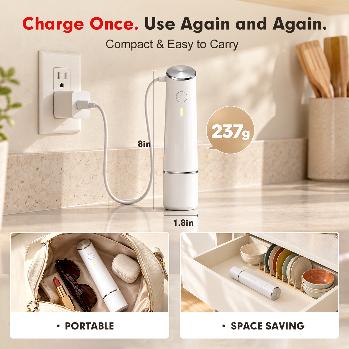 Handheld Vacuum Sealer Kit — 6 Containers + 30 Reusable Bags