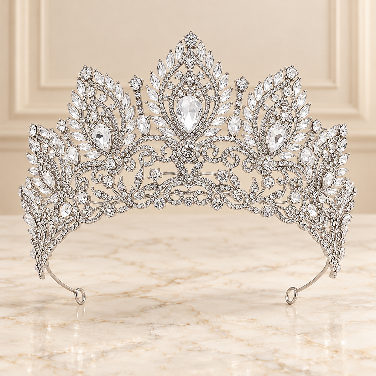 Ornate Rhinestone Crown Tiara