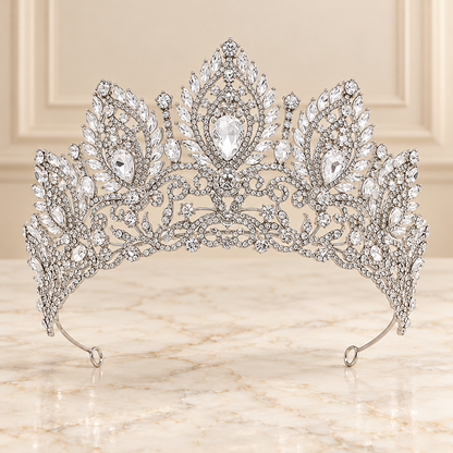 Ornate Rhinestone Crown Tiara