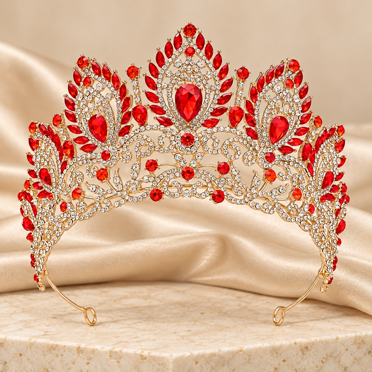 Ornate Rhinestone Crown Tiara