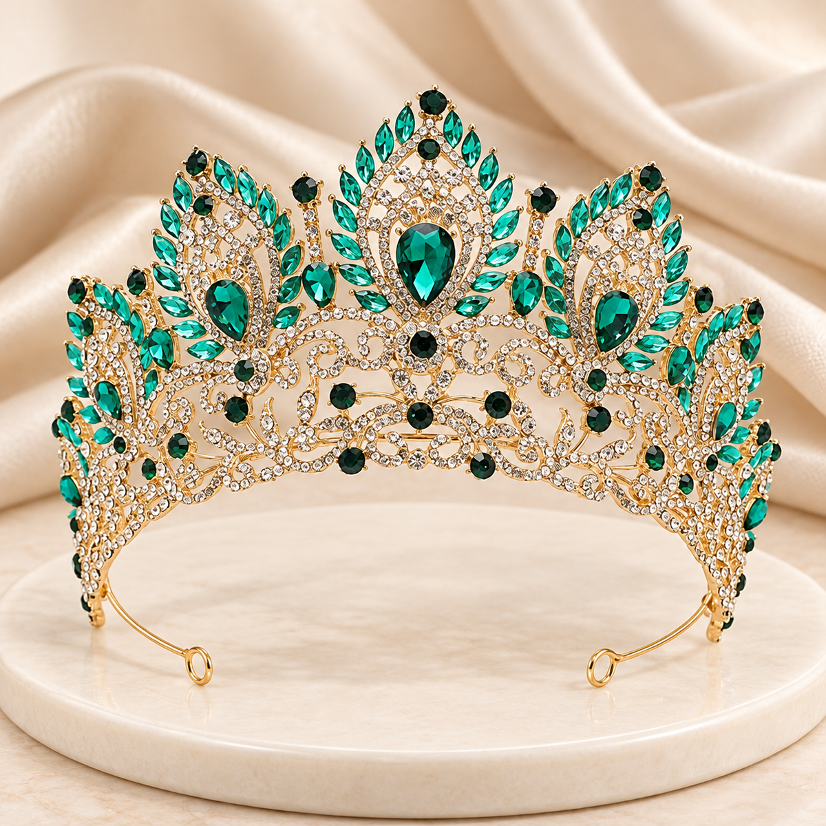 Ornate Rhinestone Crown Tiara